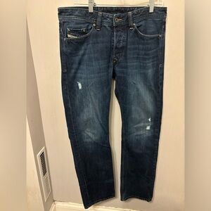 Diesel Jeans Men 32x32 Dark Blue Viker Regular Straight Leg  Denim Button Fly